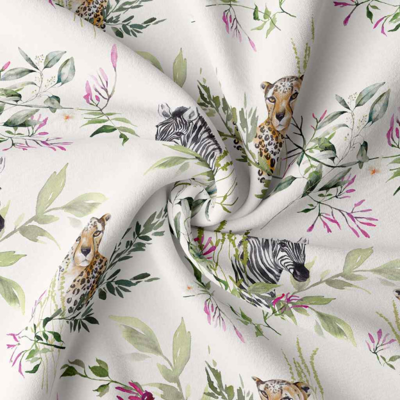 Printed Cotton THEMADA Off-White / Green Multicolored